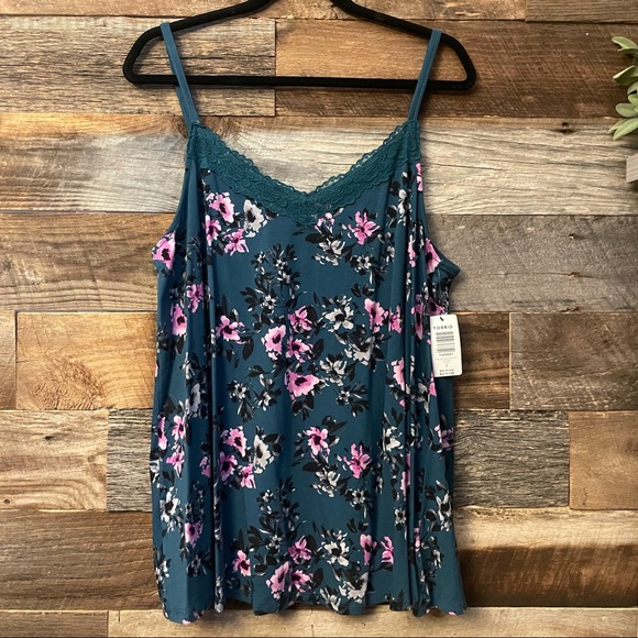torrid Tops - Torrid NWT teal floral super soft cami